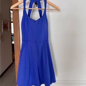 Vibrant Blue Halter Athleisure Dress